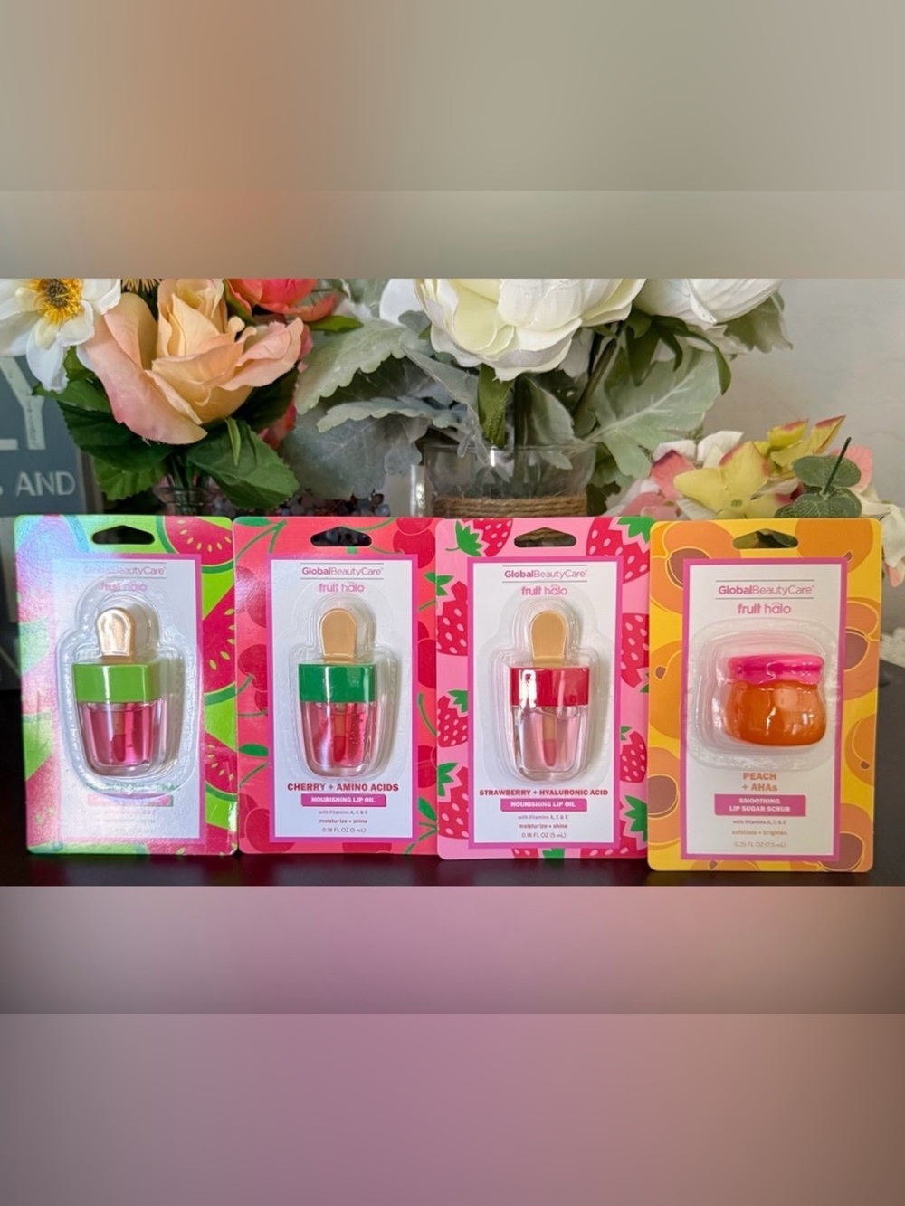 🆕🍉 GLOBAL BEAUTY CARE LIMITED EDITION “FRUIT HALO” LIP CARE COLLECTION. NEW!